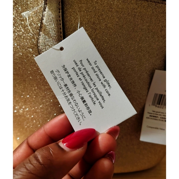 Jenny's $25 ENTRY TO WIN NWT/NIB KATE SPADE GOLD GLITTER CROSSBODY & CARD HOLDER - Picture 10 of 16